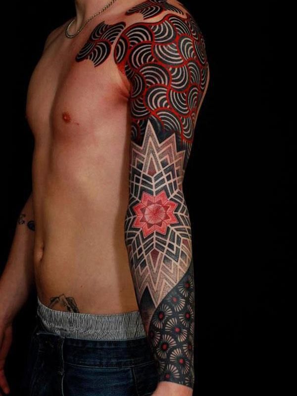 Big colored artistic tatoo