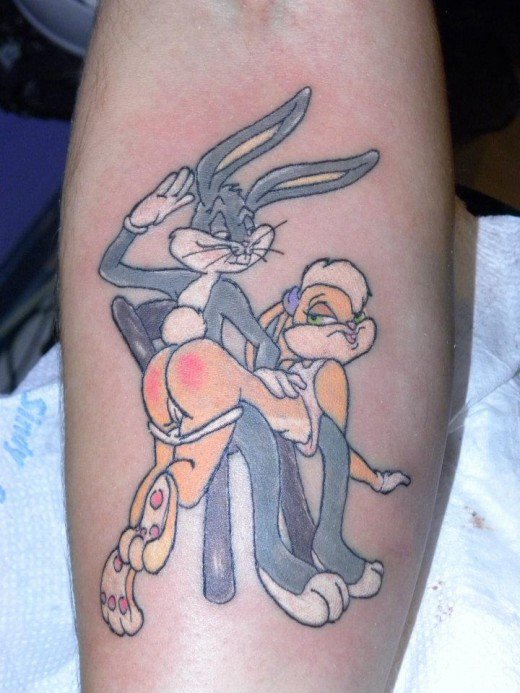 Bugs bunny and his girl friend in love cartoon