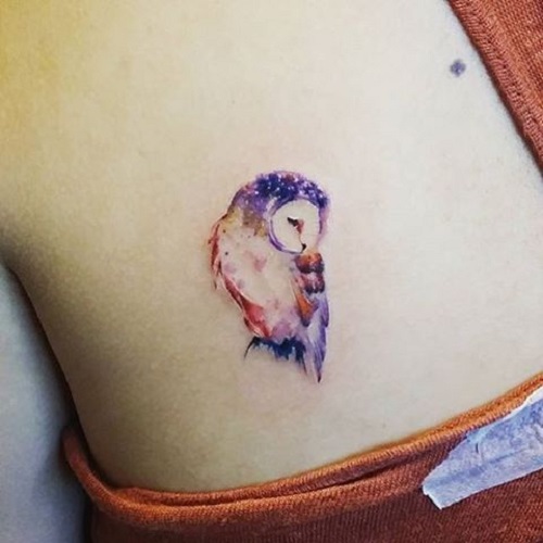 Colorful owl bird tattoo ideas