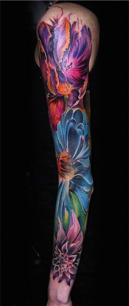 Flowery Sleeve With Vivid Colors