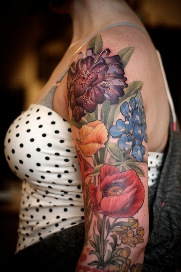 Half sleeve flowers ib coor