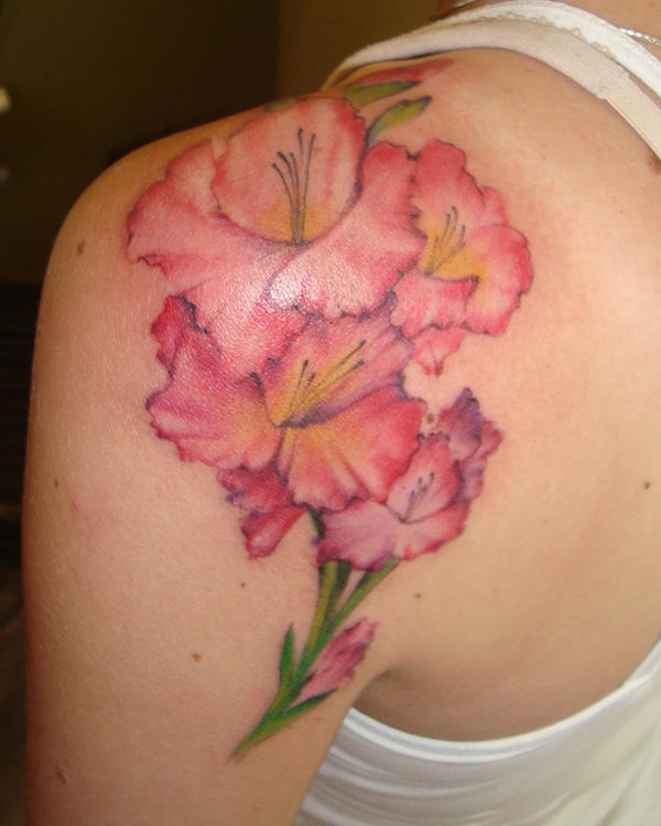 Hibiscus on shoulder