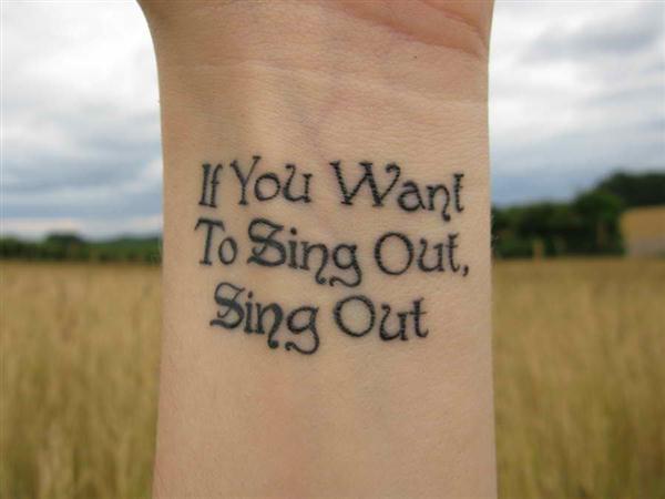 If you want to sing out sing out