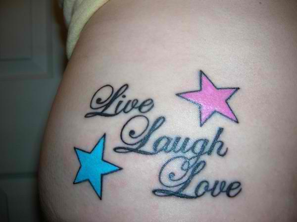 live laugh love side tattoos