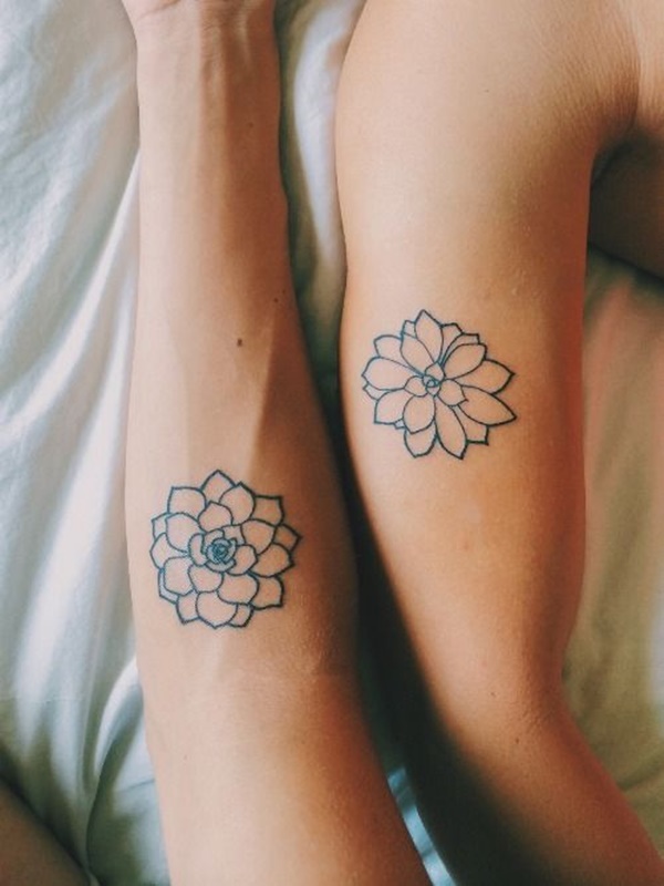 Lotus matched flowers on arms