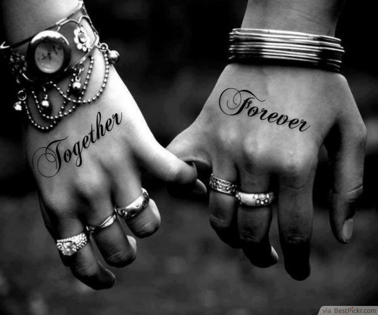 Love forever together matching couples hand quote