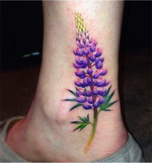 Lupin flower on ankle