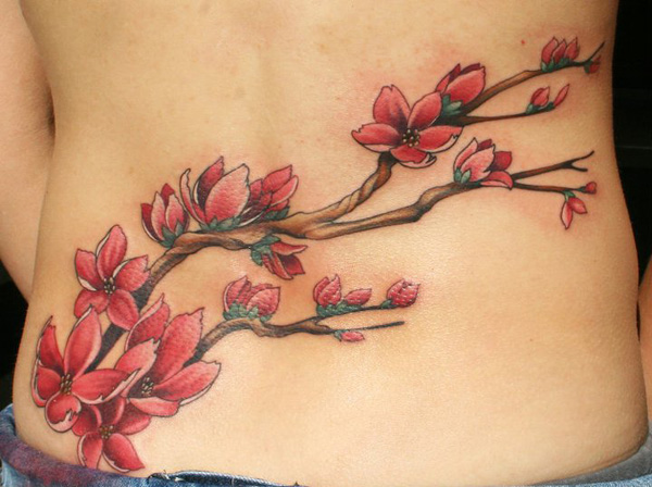 Magnolia flowers on back