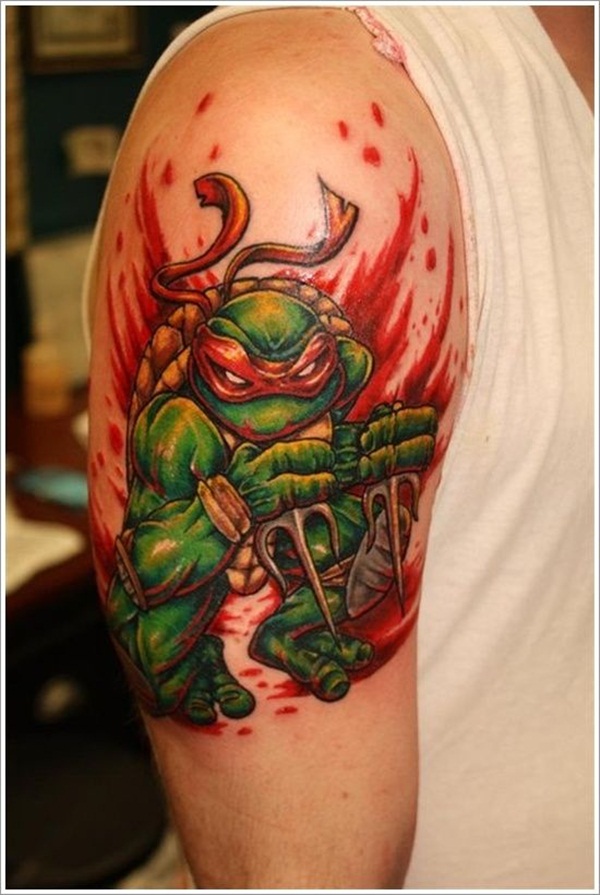 My newest tattoo Everyones favorite turtle dressed as another favorite  turtle  rMandJTV
