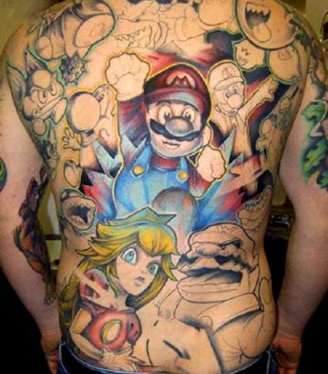 Mixed color mario on full back