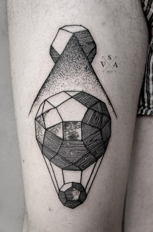 Multi geometric tatoo in one color