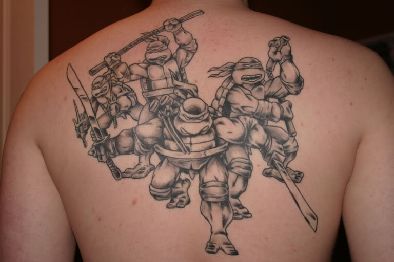 Nice one color ninja turtles on back