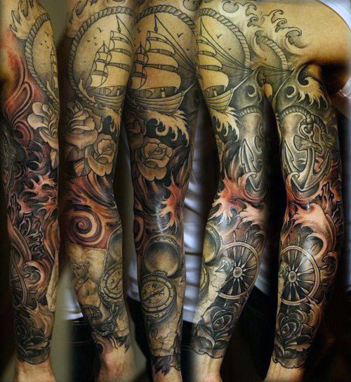 Ocean ship sleeve tattoos - (Tattoo Pictures)(Tattoo Pictures)