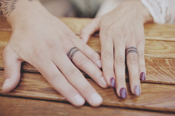 Tattooed wedding rings