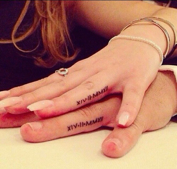 These cute tats double as wedding anniversary crib notes