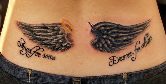 Angel wing n quotes tattoo designs