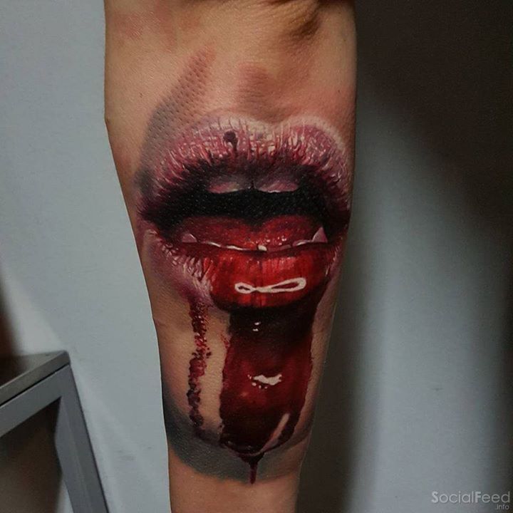 Bady mouth in full color on your arm