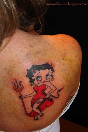 Betty boop from hell on shoulder