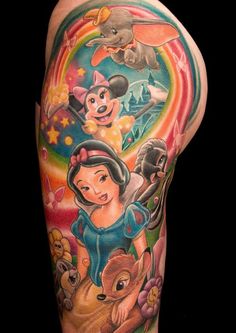 Big colored disney cartoon on sholder