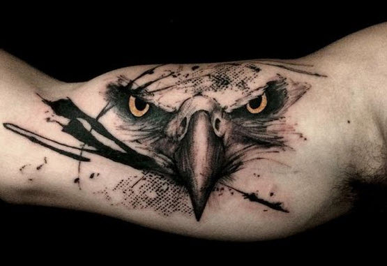 Big eagle head on muscle