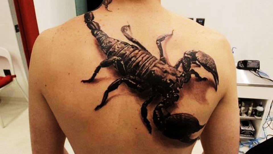 Big realistic scorpion in gray