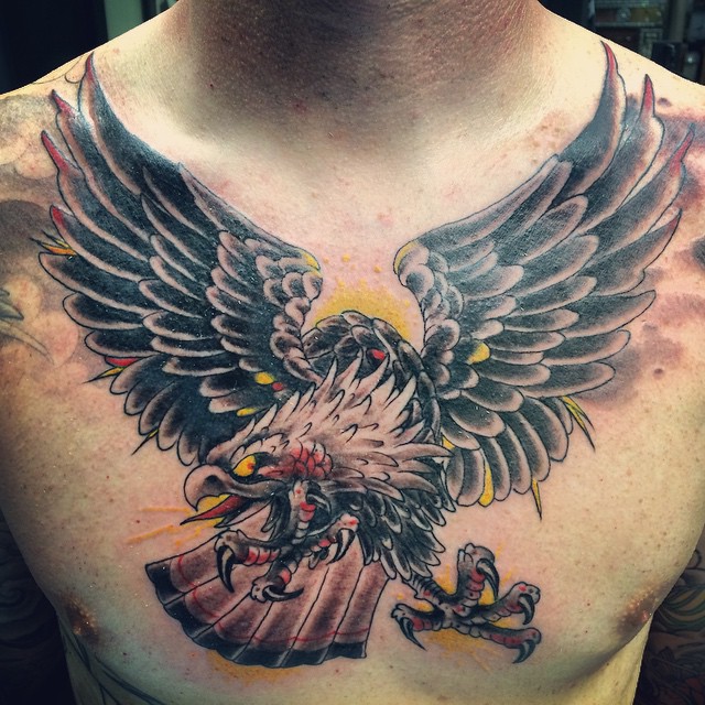 Big vengeance eagle on the chest