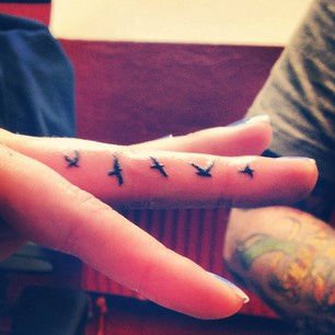Birds on inner finger
