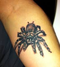 Black 3d spider on arm