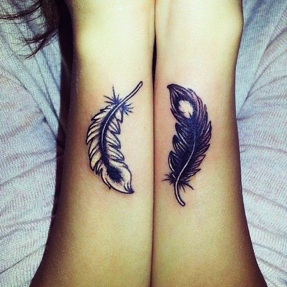 Black and white matching feathers