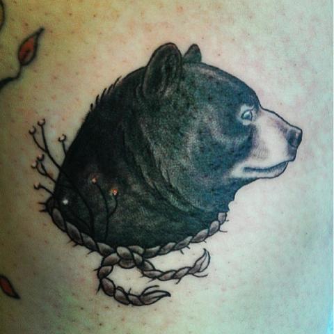 black bear face tattoo