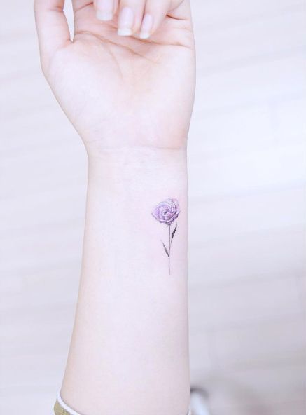 Blue flower on the arm