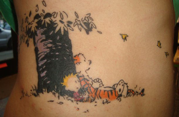 Calvin and hobbes under the tree cartoont