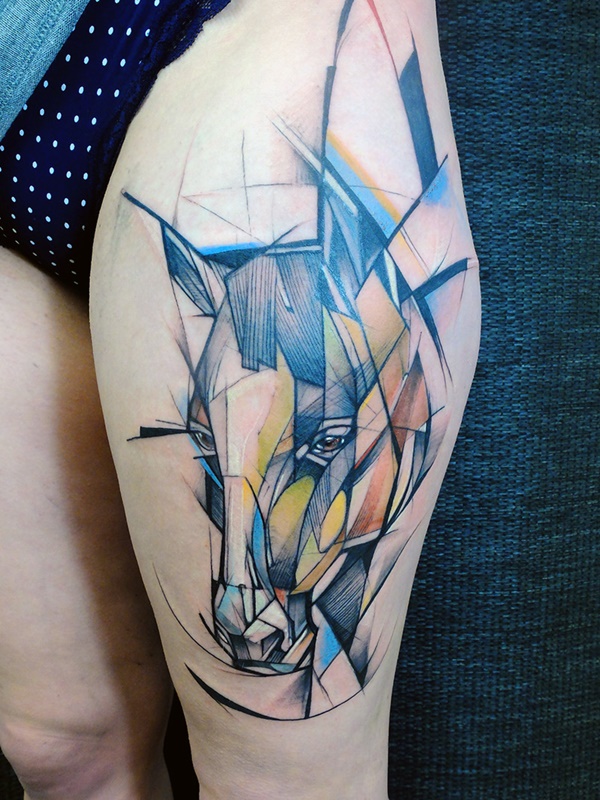 Colored Fragmented Horse