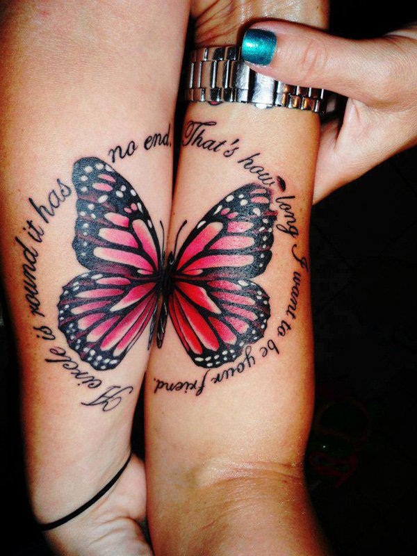 Colored buterfly wit quote around