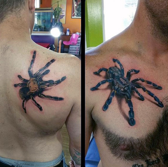 3D Spider Web tattoo men at theYoucom