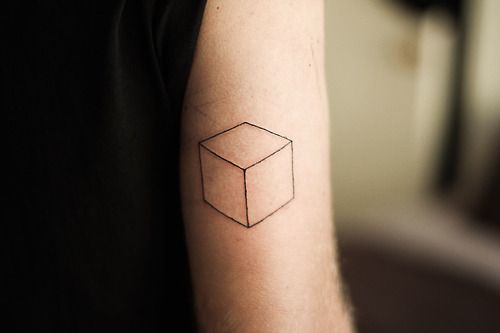 Cube minimal tattoo