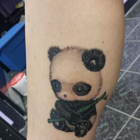 Cute colored small panda