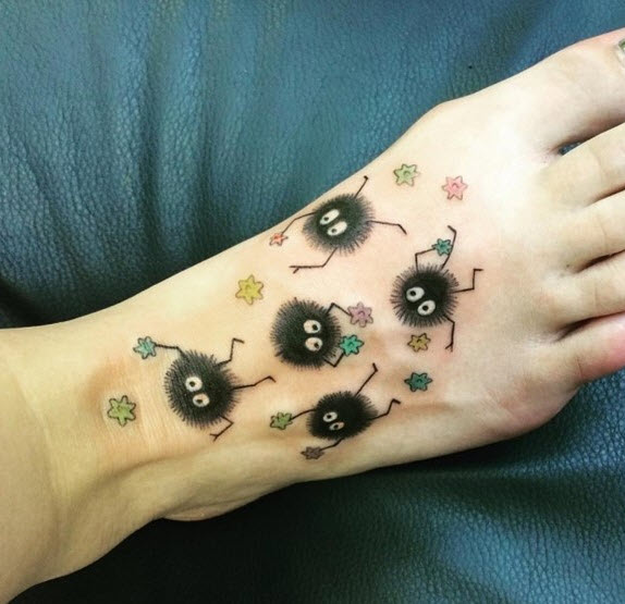 Cute creatures with stars on your foot