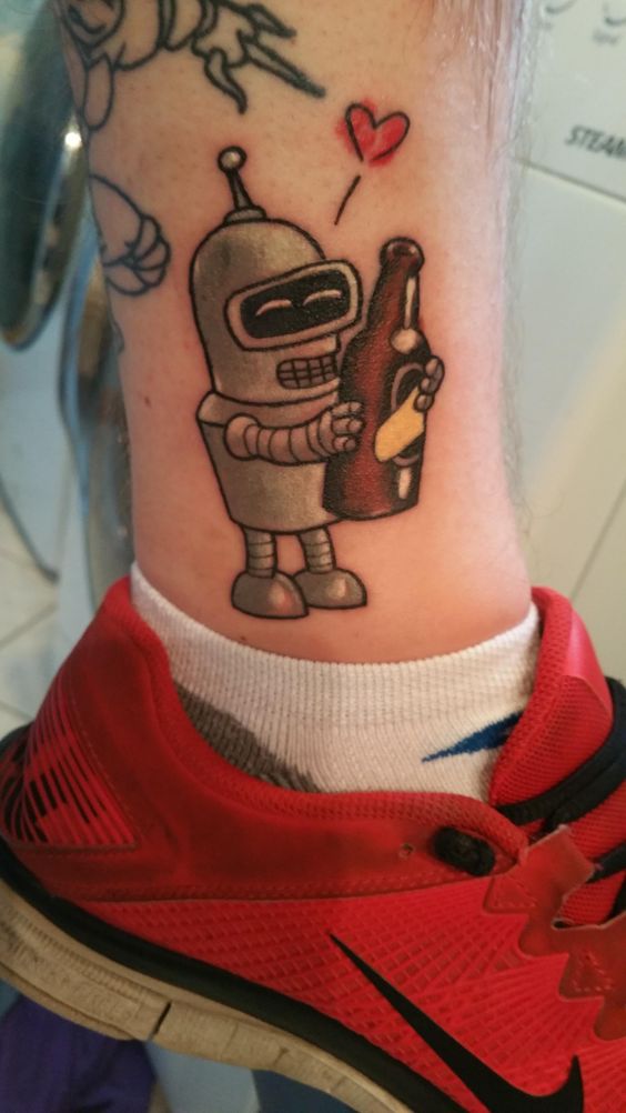 cute robots tattoos
