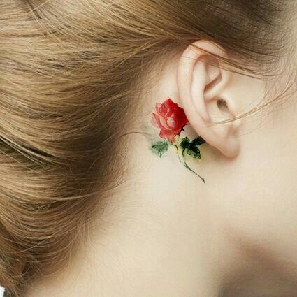 Flower behind the ear