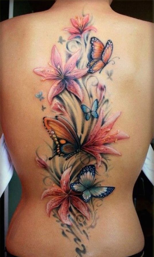 Flower with butterflies on back