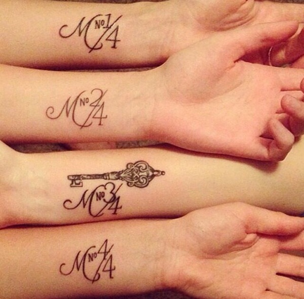 Four friends matching tatoo