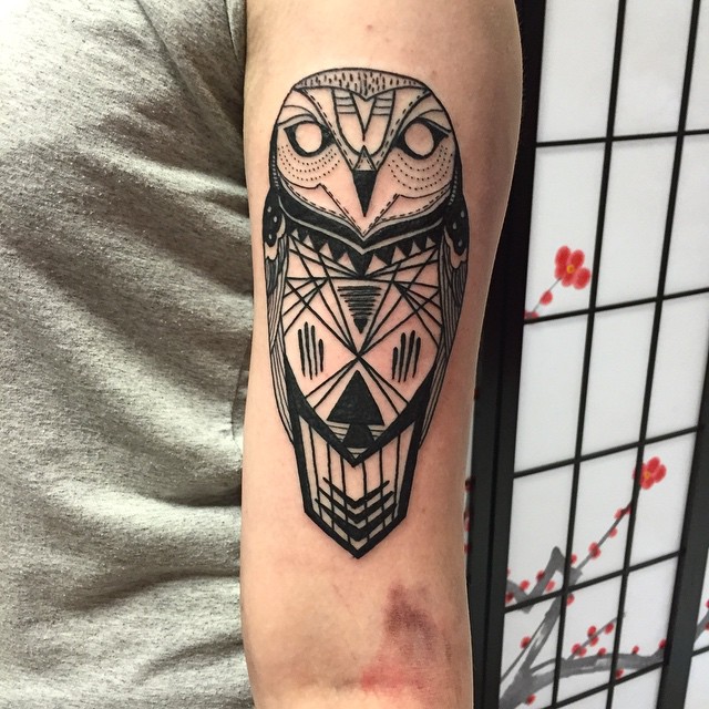 Geometry owl in one color
