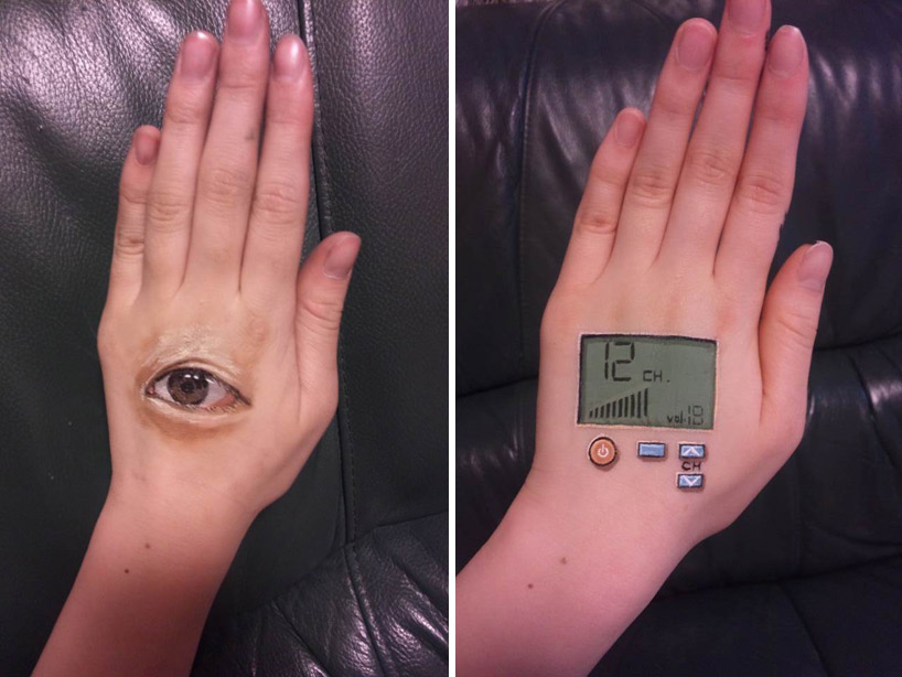 Hands with realistic eye and display