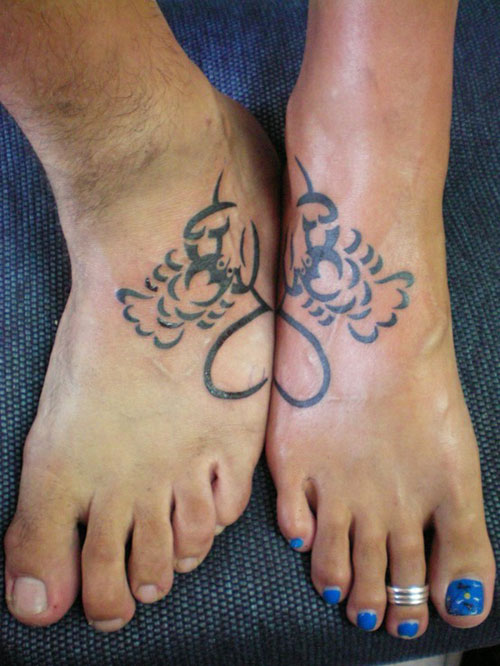 Heart matching foot tatoo