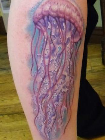 Jellyfish in color on leg