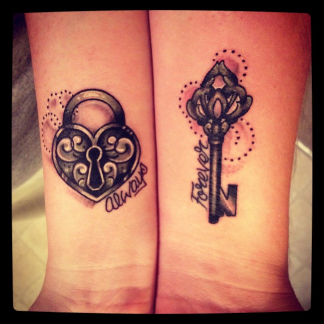 Key and lock on arms