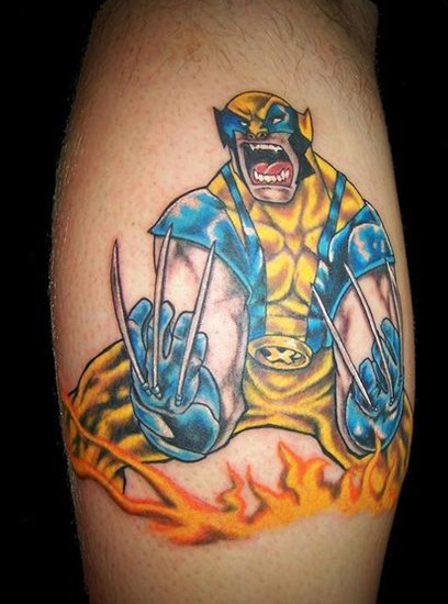 Mad wolverine and fire cartoon