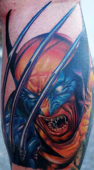 Mad wolverine colored cartoon