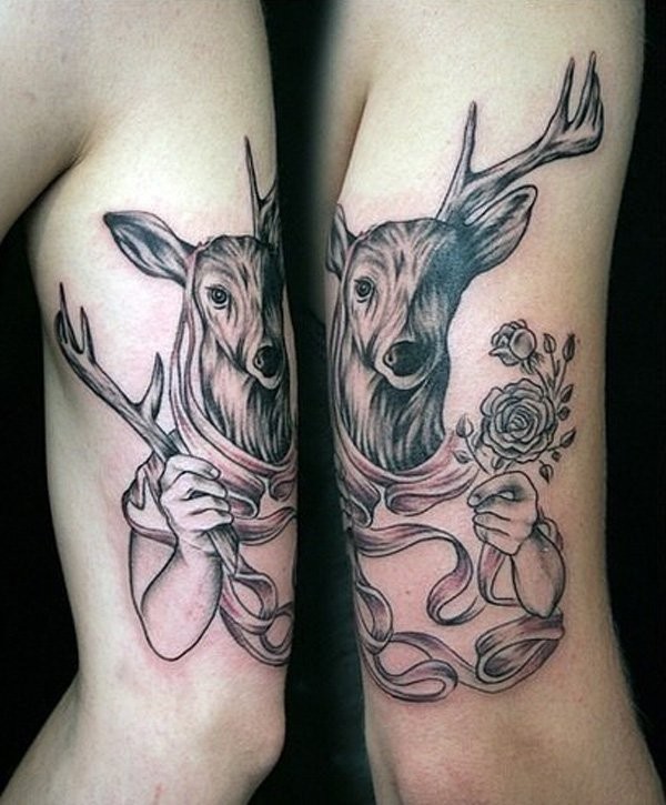Matched deers motife